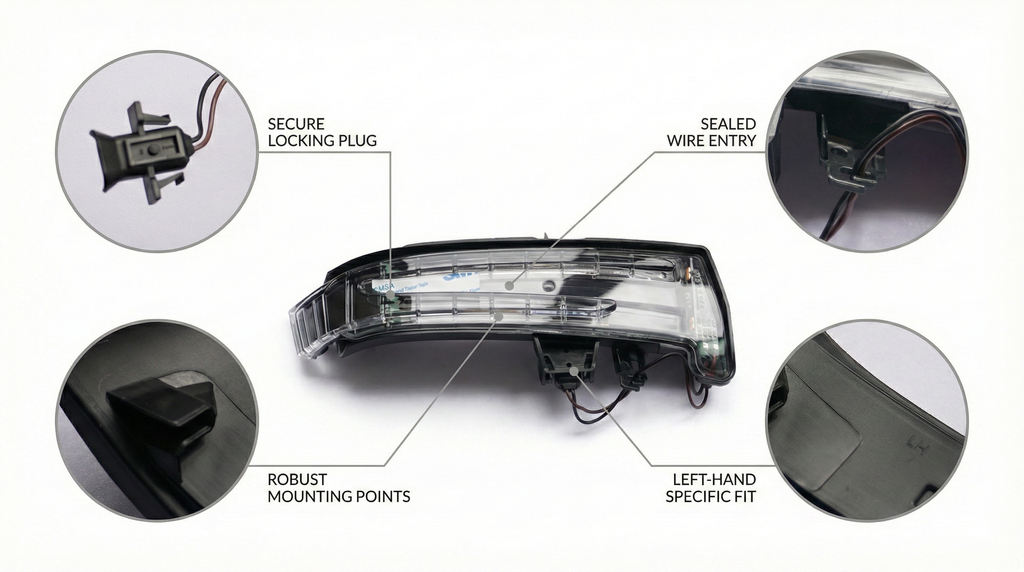 Smoked Black / OEM Clear LED Side Mirror Turn Signal Light for Mercedes-Benz W204 W212 W176 W221 CLA CLS - Upgrade Style - A2129067401