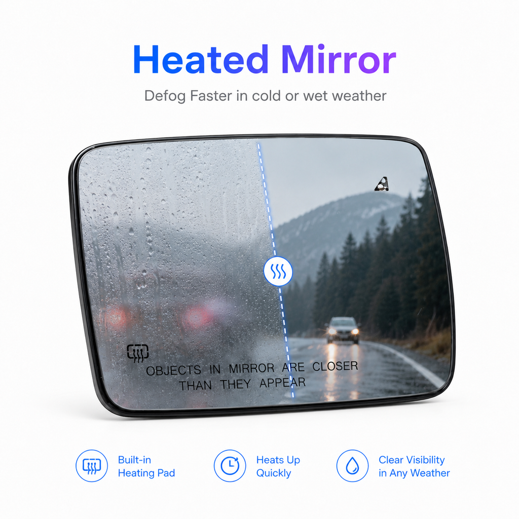 2018+ Jeep Wrangler JL Heated Blind Spot Mirror Glass | Left Right Pair