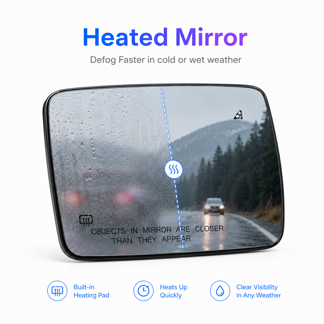 2018+ Jeep Wrangler JL Heated Blind Spot Mirror Glass | Left Right Pair