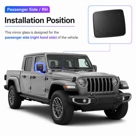 2018+ Jeep Wrangler JL Heated Blind Spot Mirror Glass | Left Right Pair
