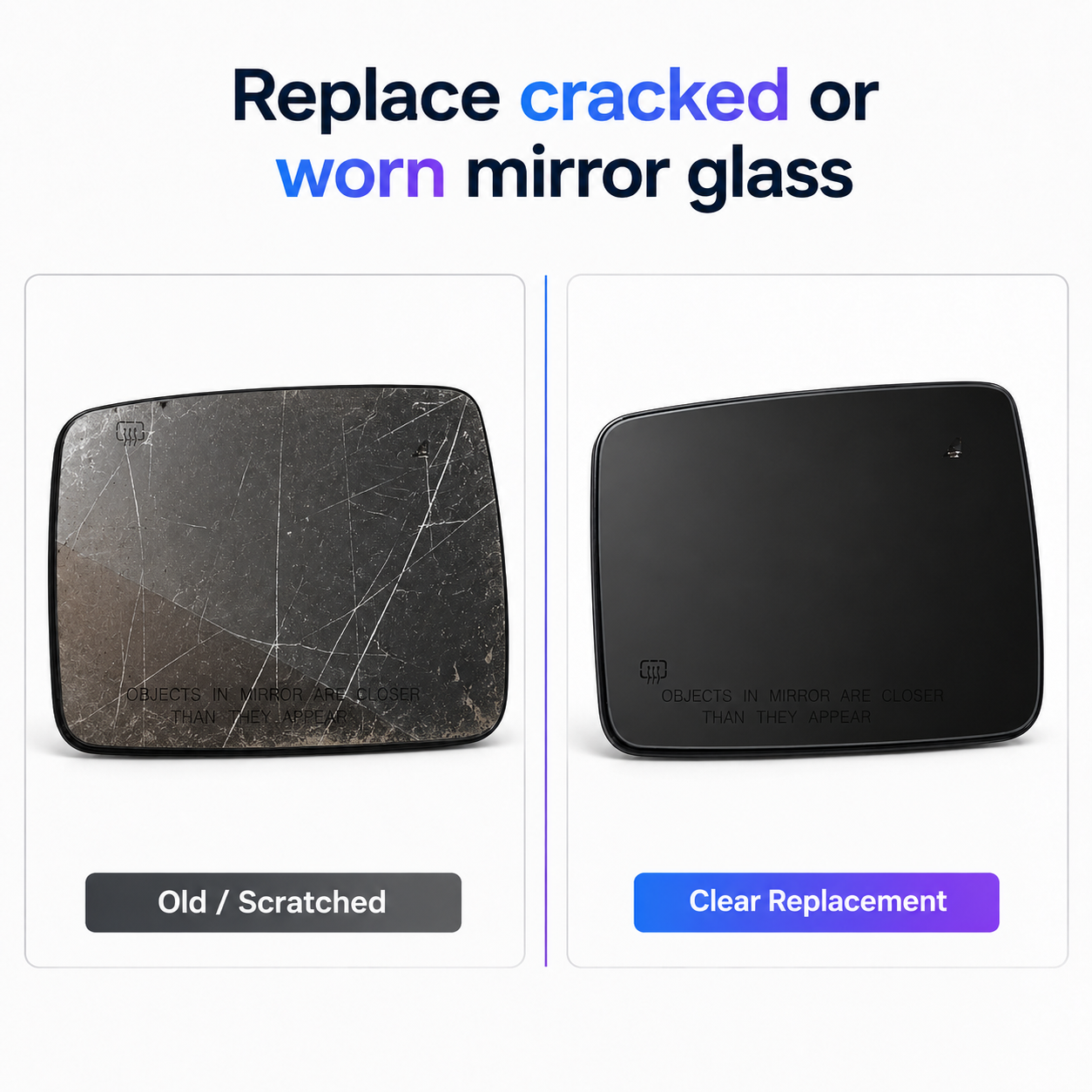 2018+ Jeep Wrangler JL Heated Blind Spot Mirror Glass | Left Right Pair