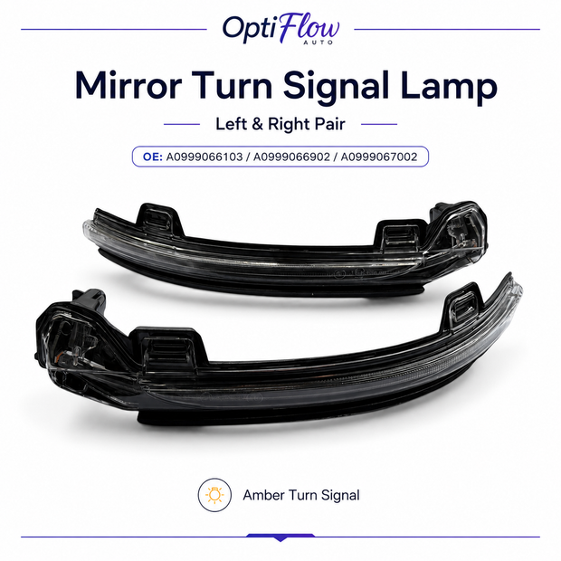 Left Side Mirror Turn Signal Light for Mercedes-Benz C-Class W206 S-Class W223 E-Class W214 | OEM A0999063703 | E-Mark Certified Indicator