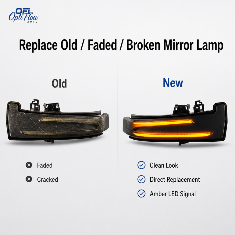 Smoked Black / OEM Clear LED Side Mirror Turn Signal Light for Mercedes-Benz W204 W212 W176 W221 CLA CLS - Upgrade Style - A2129067401