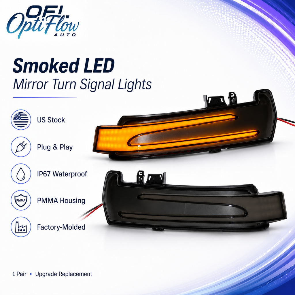 Smoked Black / OEM Clear LED Side Mirror Turn Signal Light for Mercedes-Benz W204 W212 W176 W221 CLA CLS - Upgrade Style - A2129067401