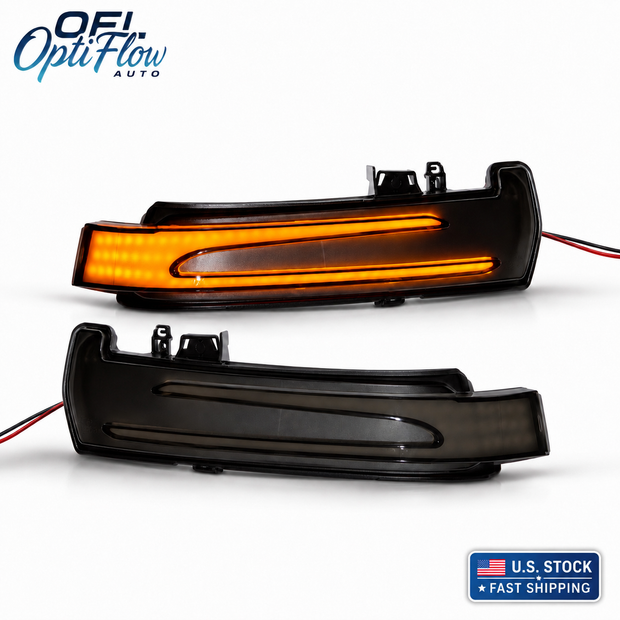 Smoked Black / OEM Clear LED Side Mirror Turn Signal Light for Mercedes-Benz W204 W212 W176 W221 CLA CLS - Upgrade Style - A2129067401