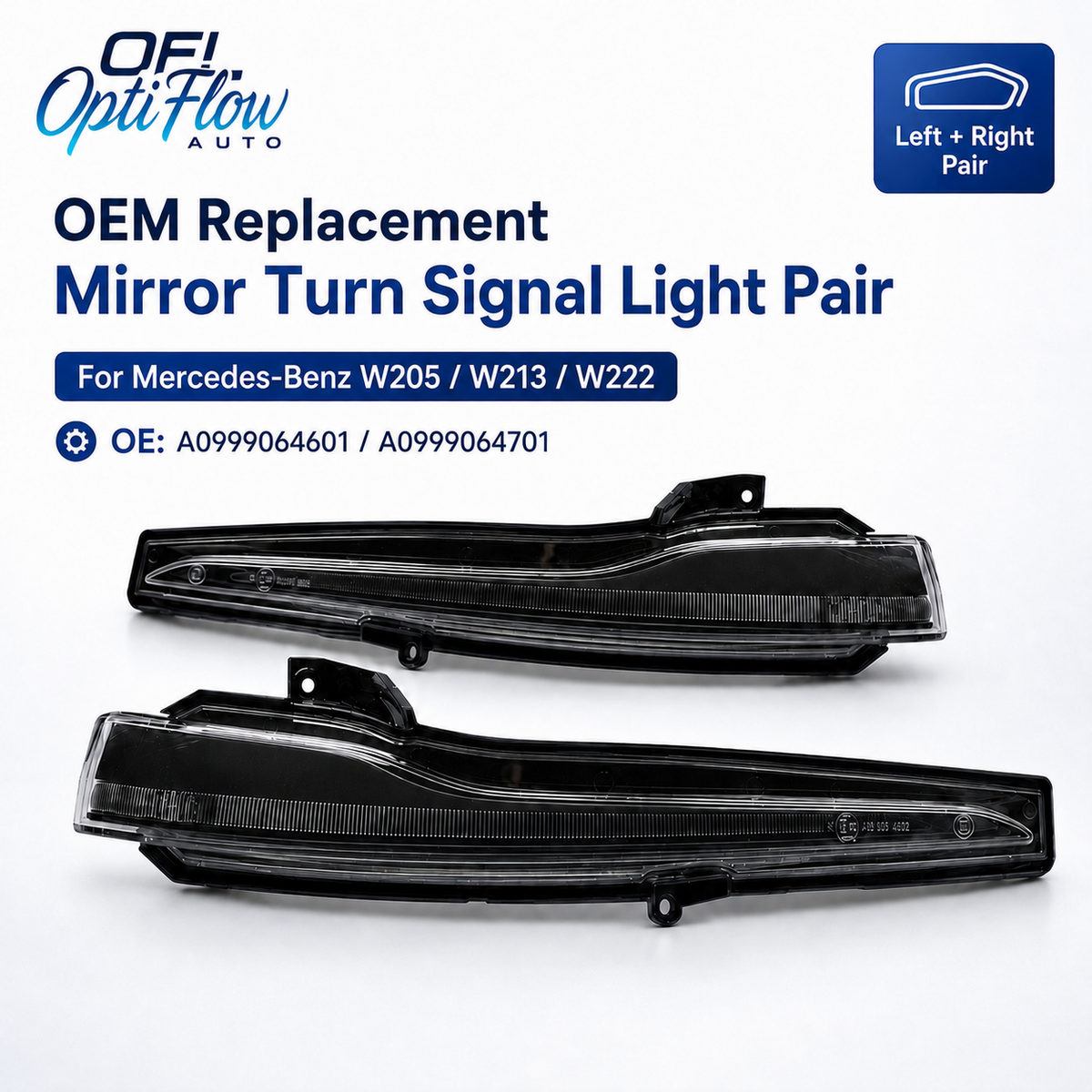 Pair Mirror Turn Signal Lights For Mercedes W205 W213 W222 GLC A0999064601 4701