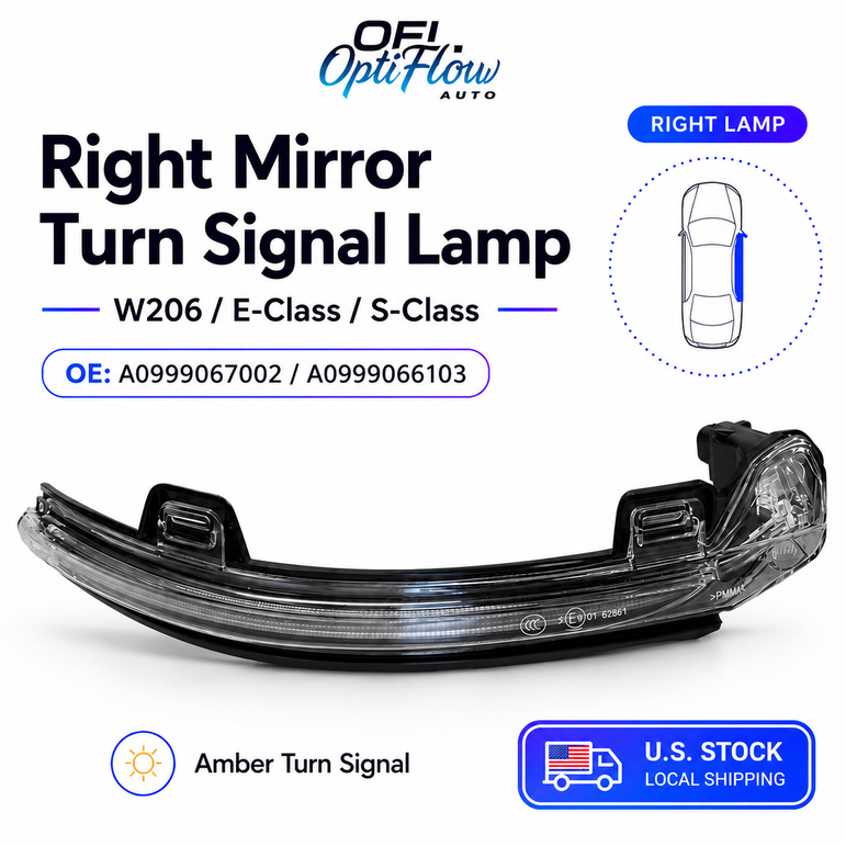 Left Side Mirror Turn Signal Light for Mercedes-Benz C-Class W206 S-Class W223 E-Class W214 | OEM A0999063703 | E-Mark Certified Indicator