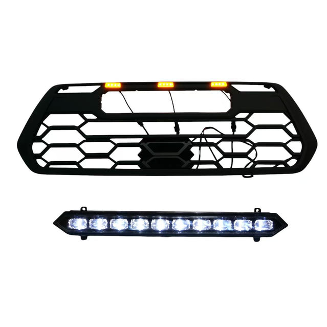 2016-2023 Toyota Tacoma TRD Pro Style Honeycomb Front Grille with LED Marker Lights
