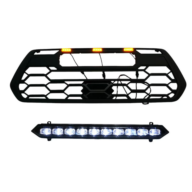 2016-2023 Toyota Tacoma TRD Pro Style Honeycomb Front Grille with LED Marker Lights