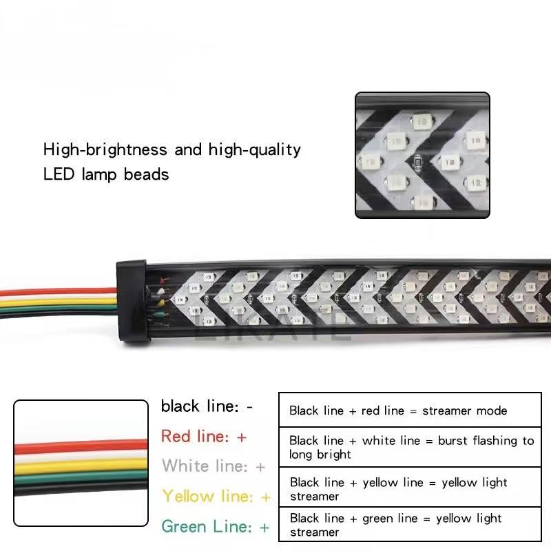 60" / 48" LED Tailgate Light Bar - Fishbone Arrow Style - Sequential Turn Signal & Brake Strip for Trucks (F150, Silverado, Ram, Tacoma)
