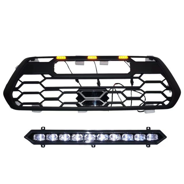 2016-2023 Toyota Tacoma TRD Pro Style Honeycomb Front Grille with LED Marker Lights