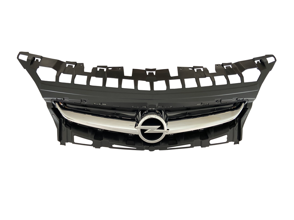 Front Bumper Radiator Grille Set for Opel / Vauxhall Astra J (2012-2015 Facelift) - OEM 13368852 / 13387218 - Premium Chrome Finish