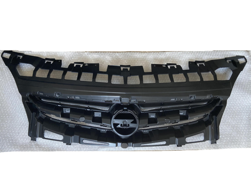 Front Bumper Radiator Grille Set for Opel / Vauxhall Astra J (2012-2015 Facelift) - OEM 13368852 / 13387218 - Premium Chrome Finish