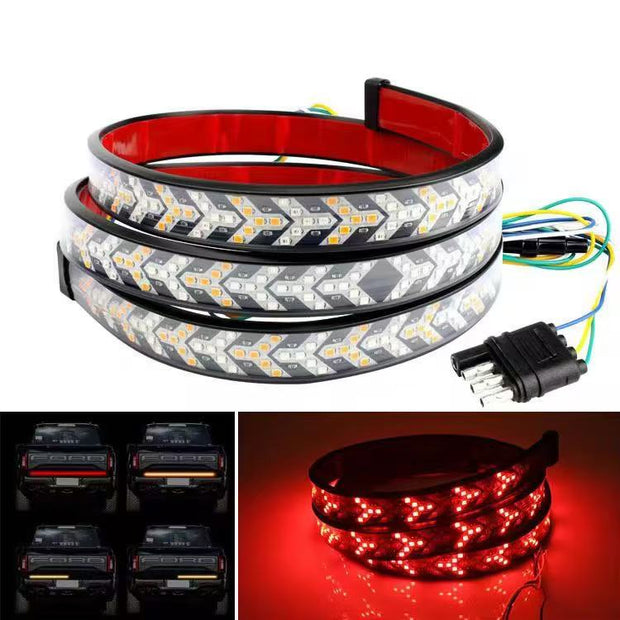 60" / 48" LED Tailgate Light Bar - Fishbone Arrow Style - Sequential Turn Signal & Brake Strip for Trucks (F150, Silverado, Ram, Tacoma)